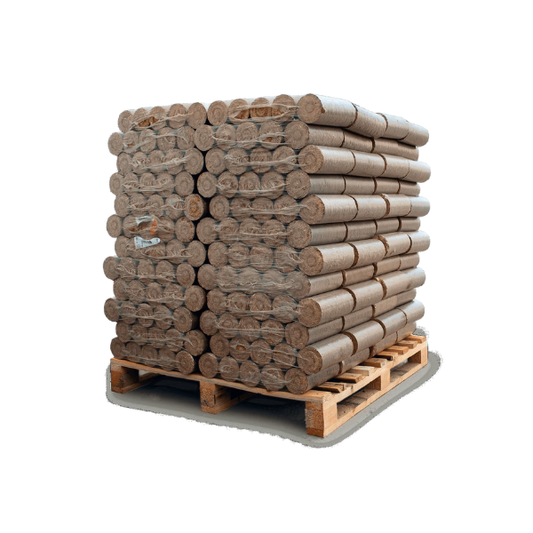 Hartholz Nestro XL Briketts – 960 kg Palette (96 × 10 kg) – Für Kaminöfen & Holzöfen