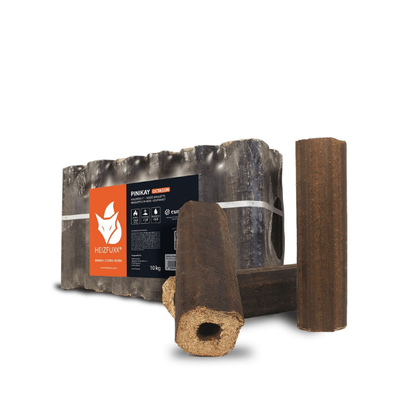 PiniKay Hartholz Briketts Quadro – 960 kg Palette (96 × 10 kg) – Für Kaminöfen & Festbrennstoffherde