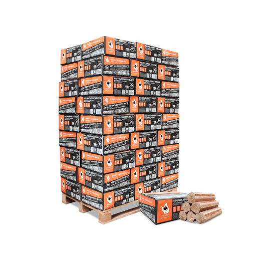 BBQ-Buchenholzbriketts – 972 kg Palette (54 × 18 kg) – Für Grillgeräte und Smoker