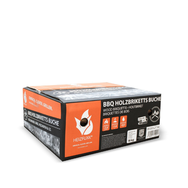 BBQ-Buchenholzbriketts – 972 kg Palette (54 × 18 kg) – Für Grillgeräte und Smoker